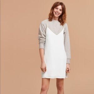 Aritzia Wilfred Free White Denim Vivienne Dress
